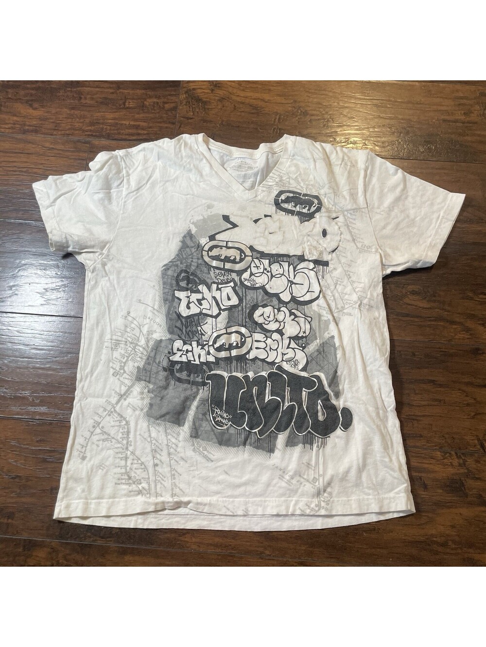 Marc Ecko Cut & Sew V Cut Tshirt Size XXL Vintage Y2K Rhino